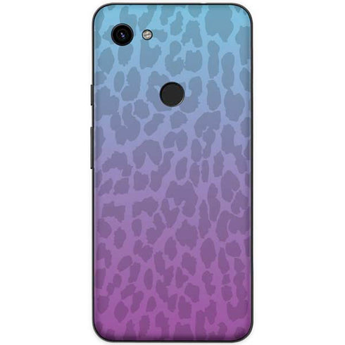 Cheetah Print Purple and Blue Google Pixel 3a XL Skin